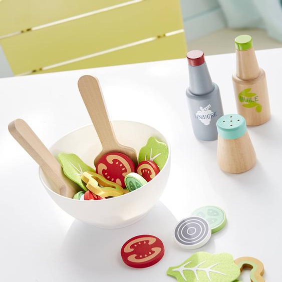 Set de salade en bois FSC® lot vert aqua