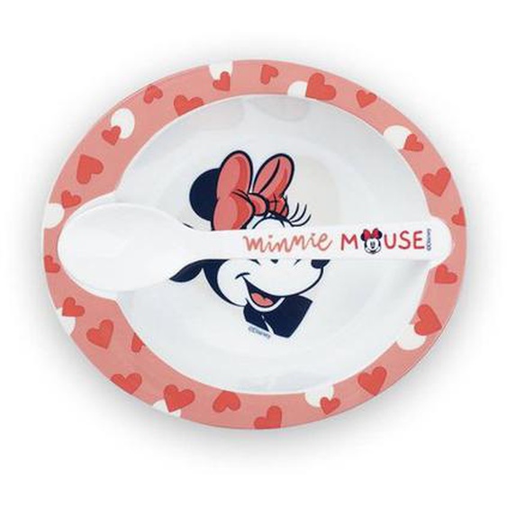 Set Repas Micro-onde Bol + Cuillere Minnie Rouge