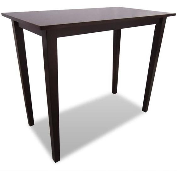 Ensemble table et 4 chaises de bar - Marron - Bois massif - 110x60 cm - Design élégant - Confort optimal