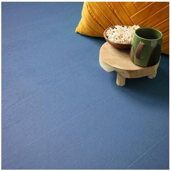 Décoweb - Sol Vinyle Résistance Pro - Parquet bois vintage peint - Bleu - Rouleau de 2m x 5m