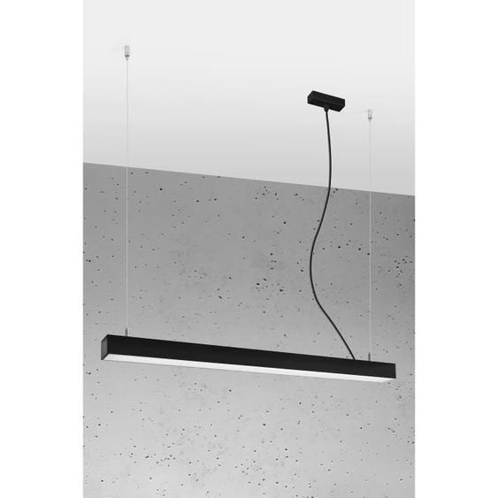 Sollux PINNE Luminaire suspendu barre droite linéaire à LED intégrée 95cm Noir 4000K