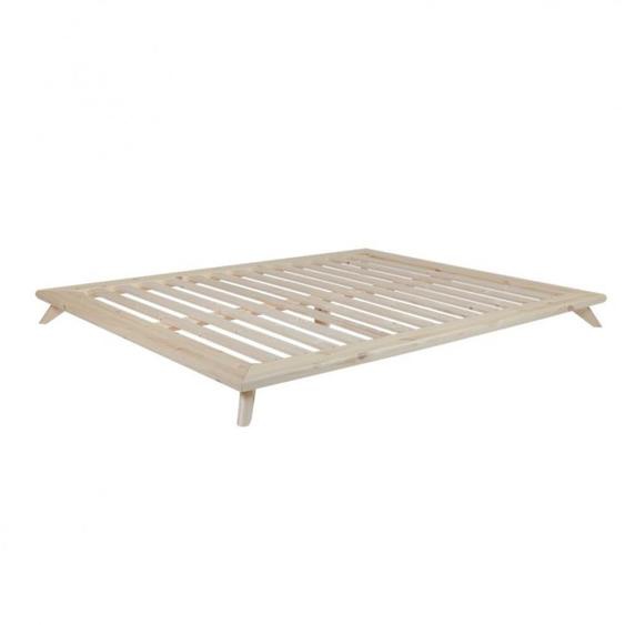 Sommier  futon SENZA BED pin laqué naturel  couchage 140 cm