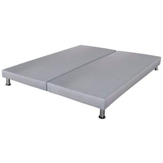 Sommier tapissier deco + pieds SR9 Gris clair 2x1 places