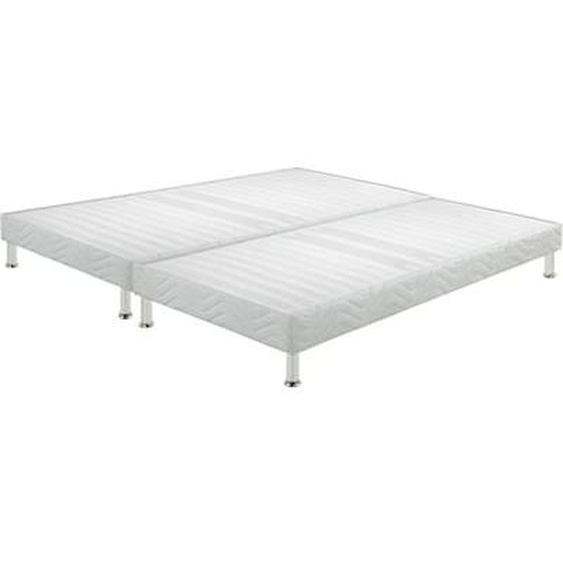 Sommier tapissier + pieds Omega blanc 2x1 places