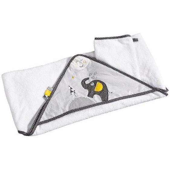 Sortie De Bain Et Son Gant En Coton Blanc - Sauthon - Babyfan - Mixte - A Partir De 1 Mois Blanc