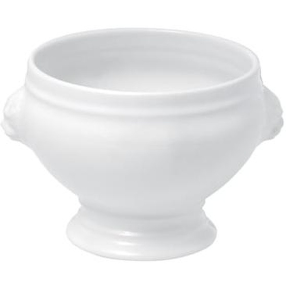 Soupière tête de lion porcelaine blanc Ø11,5 cm 35 cl