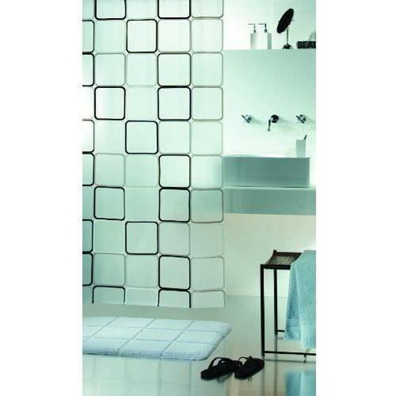 Spirella Rideau de douche Plastique FRAME 180x200cm Noir