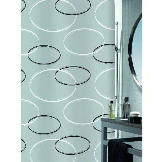 Spirella Rideau de douche Polyester ANELLO 180x200cm Gris