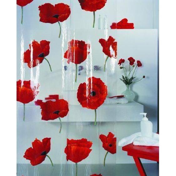 Spirella Rideau de douche PVC POPPY 180x200cm Cinnabar