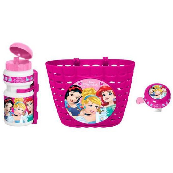 Stamp - Disney Princesses - Combo Corbeille + Bidon + Sonnette - Fille - A Partir De 3 Ans Rose