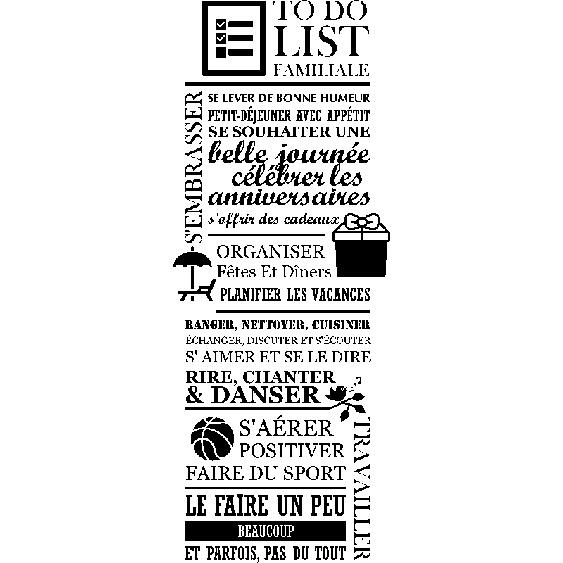 Sticker citation famille To do list