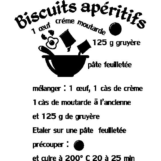 Sticker cuisine recette Biscuits apéritifs oeuf crème moutarde