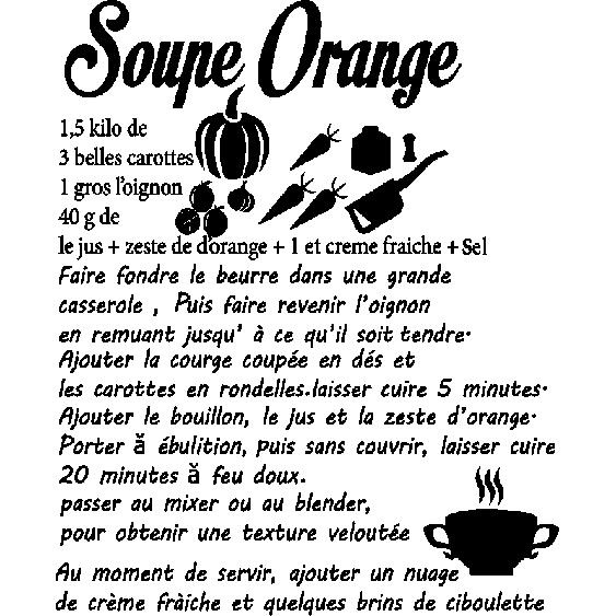 Sticker cuisine recette Soupe Orange