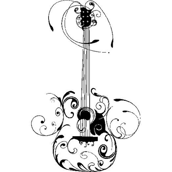 Sticker guitare artistique