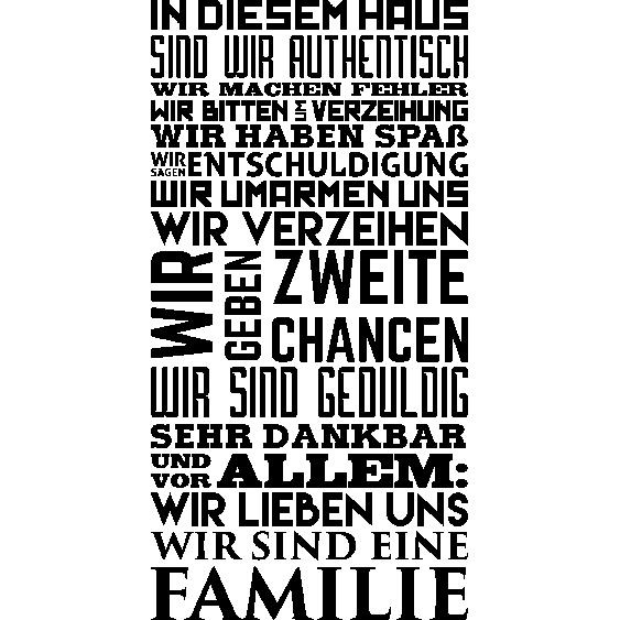 Sticker texte In diesem Haus, wir Lieben uns, wir eine Familie