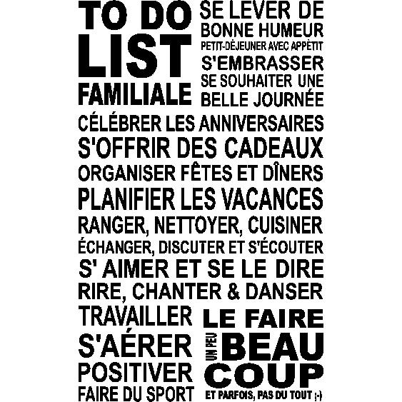 Sticker To do list familiale