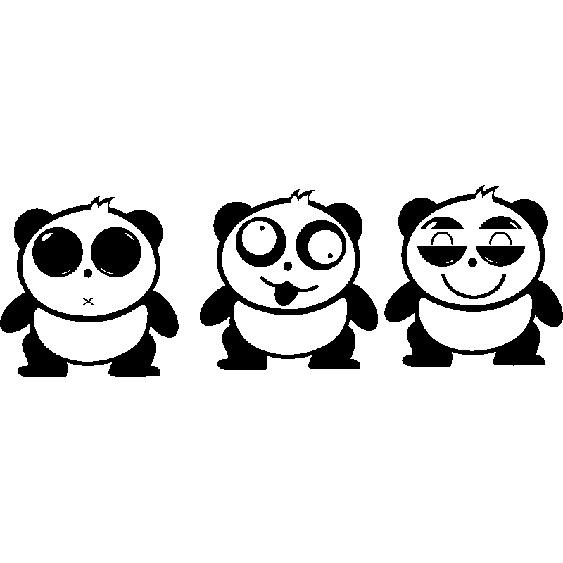 Sticker Trois petits bébés pandas