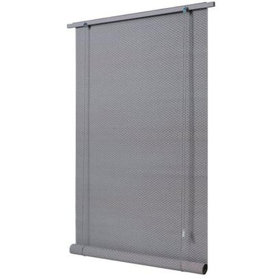 Store enrouleur Bois-Tissé occultant gris clair 100 x 200 cm