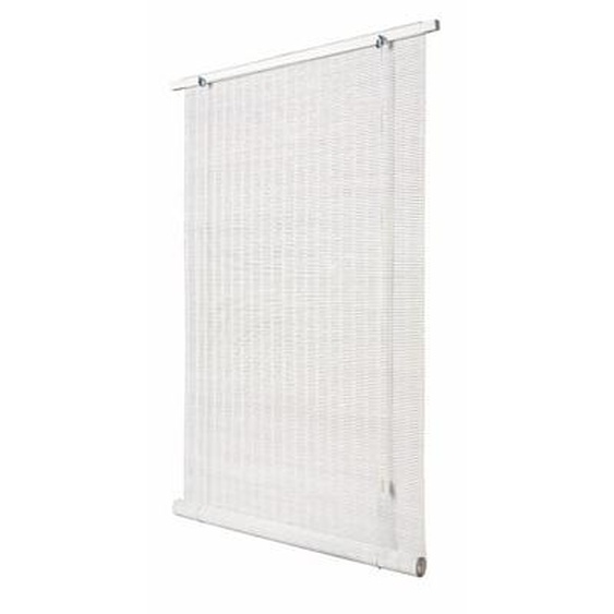 Store enrouleur Bois-Tissé tamisant blanc 140 x 180 cm