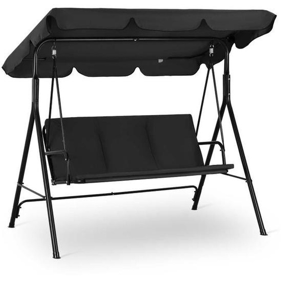 Strattore Balancelle Hollywood Balançoire Swing de jardin 175 x 110 x 153 cm Noir