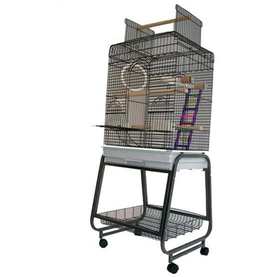 Strong Cage pour perroquetd Villa Aurelia Gris 56 x 43 x 154 cm