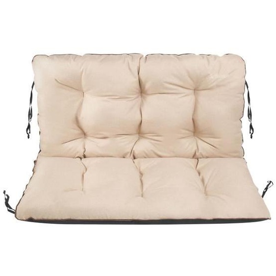 SuperKissen24. Coussin Dossier pour Banc de Jardin Canapé 100x60x50 cm - Bain de Soleil - Extérieur - Imperméable - Lin Beige