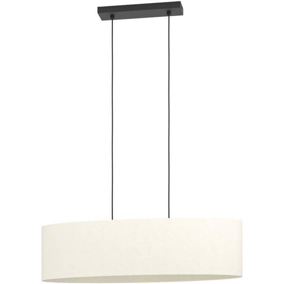 Suspension Luminaire Febres,Lampe De Plafond Suspendue Ovale,Lustre Pour Salle Àmanger En Tissu Bouclette,Métal En Noir Et Textile