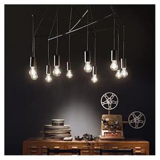 Suspension - IDEAL LUX - POP - Noir - Métal - 10 ampoules E27 - 60W