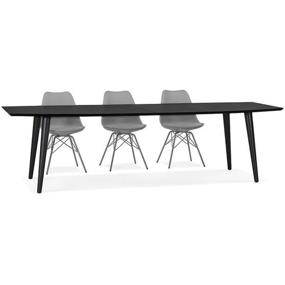 Table à dîner extensible CROKUS en bois noir - 170-270x100 cm