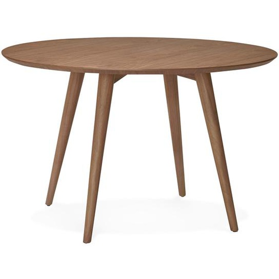 Table à dîner ronde SWEDY en bois Noyer style scandinave - Ø 120 cm