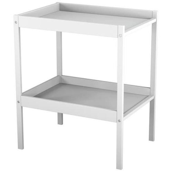 Table à langer bois - SIMPLY - Blanc - Fonctionnelle - Étagère de rangement - Convient pour matelas 75x50 cm