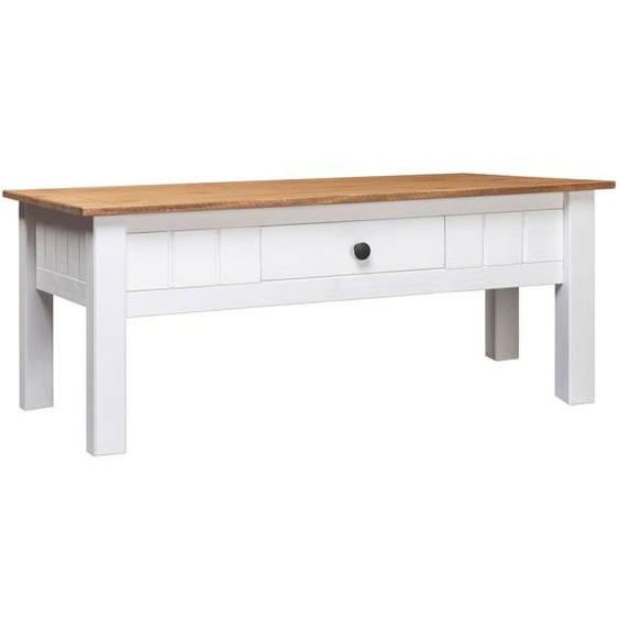 Table basse Blanc 100x60x45 cm Pin massif Assortiment Panama