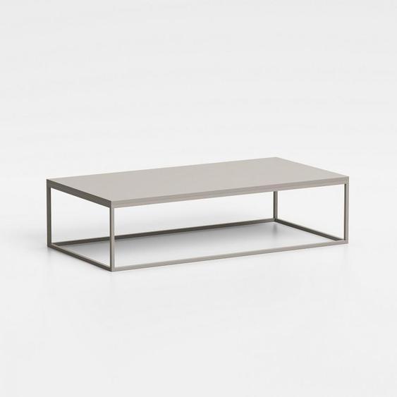 Table basse rectangle MIMI structure acier peint sablé plateau stratifié gris tourterelle