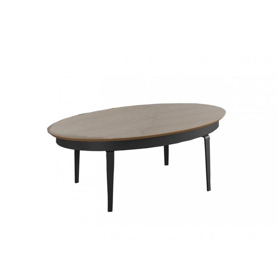 Table basse relevable ovale SWING 115x65cm chêne pied métal noir
