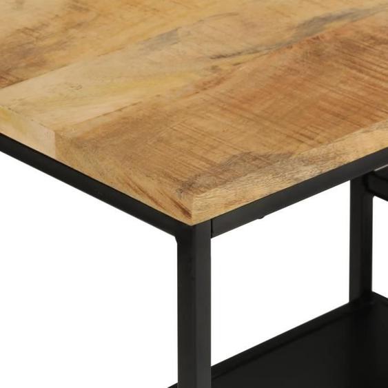 Table console en bois de manguier massif brut et fer - MOTHINESSTO - DX3002 - 4 étagères - Contemporain - Design