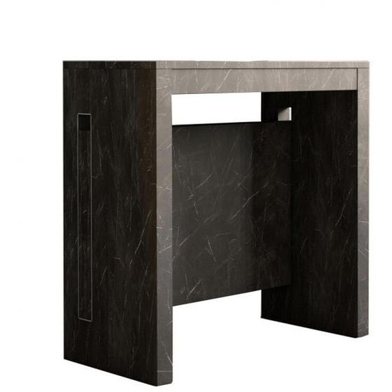 Table console extensible GRANDEZZA marbre noir jusquà 8 couverts avec allonges intégrées