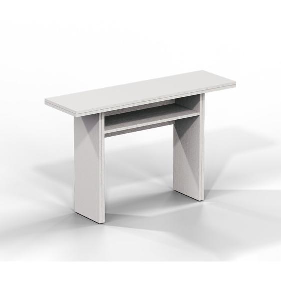 Table console extensible LOUPA  blanc plateau rabattable pieds extensibles