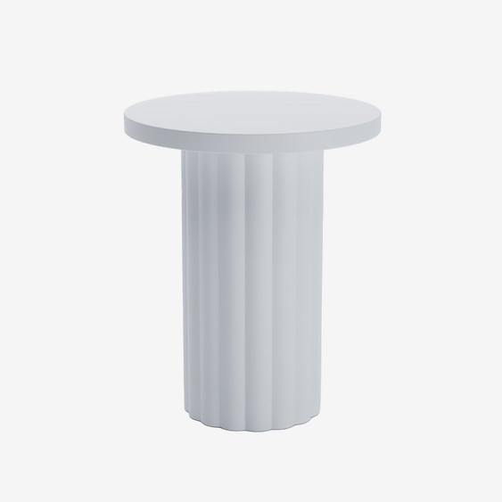 Table dappoint ronde blanche moderne Mirabelle