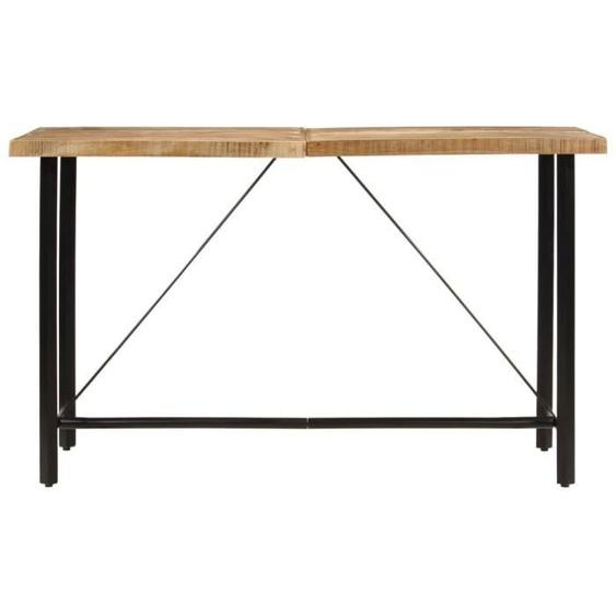 Table de bar - Bois massif de manguier et fer - 180 cm - 2 places - Cuisine