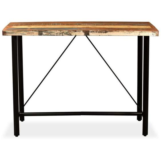 Table de bar - Bois massif de récupération - 150 x 70 x 107 cm - Style industriel