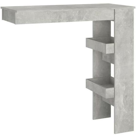 Table de bar murale Gris Béton 102x45x103,5cm Bois dingénierie104 [cm]