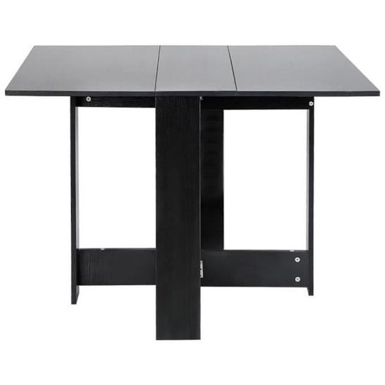 Table De Cuisine Pliante - JEOBEST - Salle À Manger Extensible - Noir - Bois Massif - 102.5*76*73cm