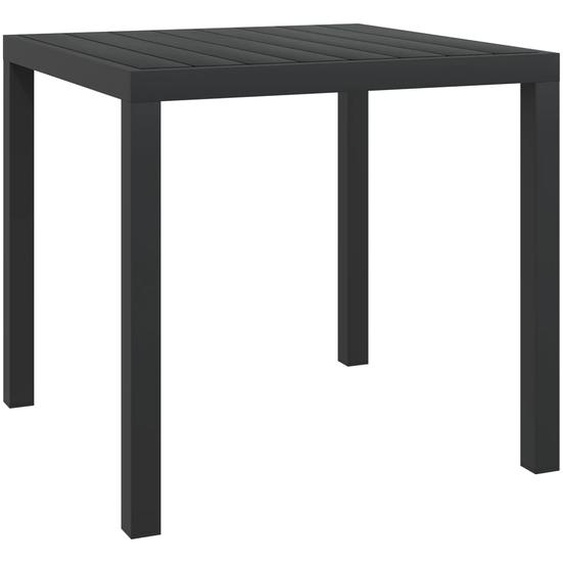 Table de jardin Noir 80 x 80 x 74 cm Aluminium et WPC