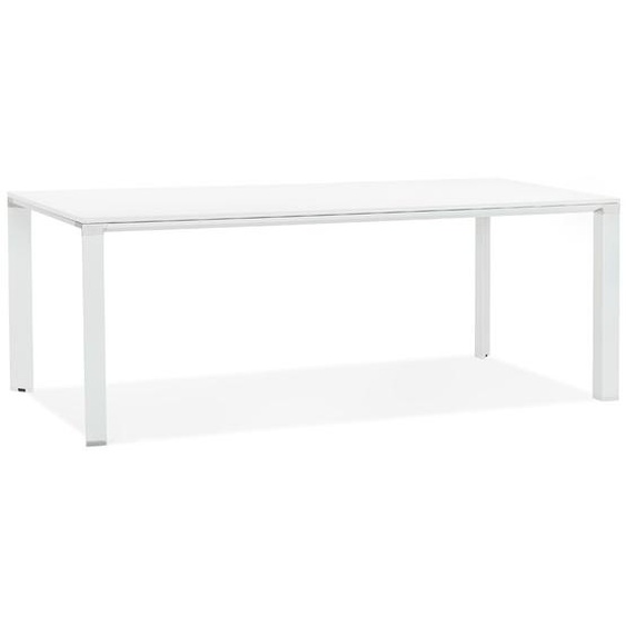 Table de réunion / à manger design XLINE en bois blanc - 200x100 cm