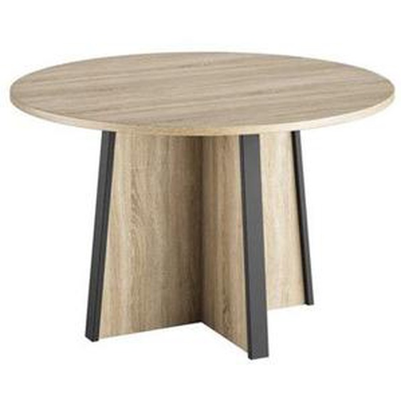 Table de réunion Bois/Noir - HUGUES - L 120 x l 120 x H 74