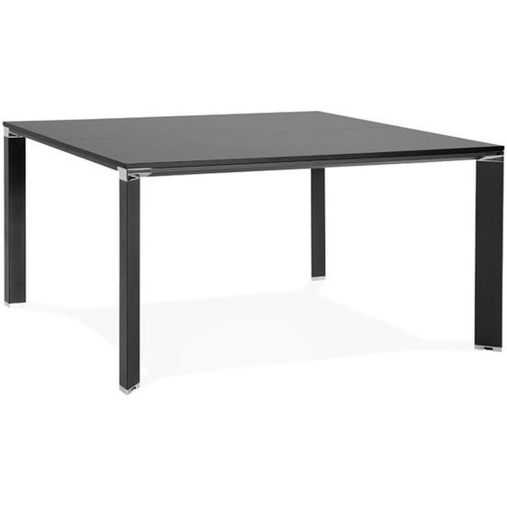 Table de réunion / bureau bench XLINE SQUARE noir - 140x140 cm