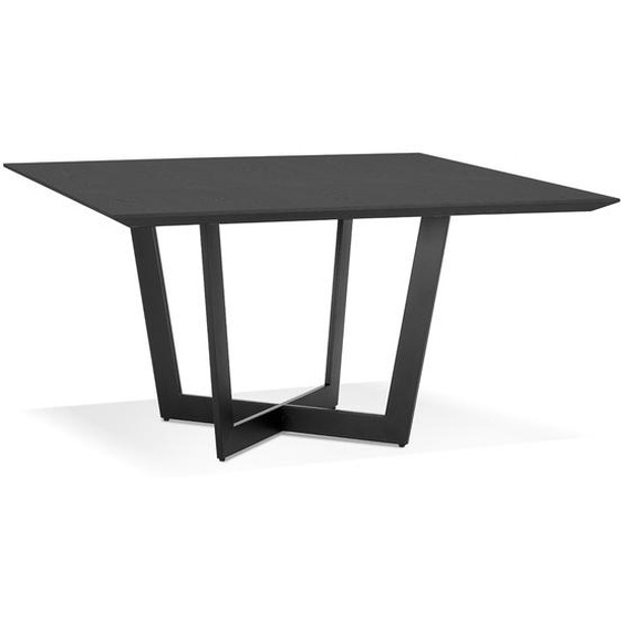 Table de salle à manger carrée ANITA en bois et métal noir - 140x140 cm