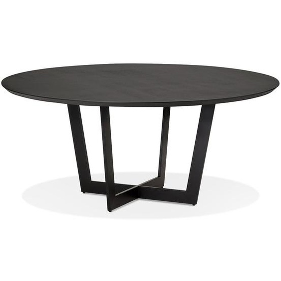 Table de salle à manger ronde LULU en bois et métal noir - Ø140 cm