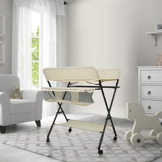 Table de soins pour bébés - 3 niveaux - Pliable - Mobile pour le changement de couches / les soins de massage