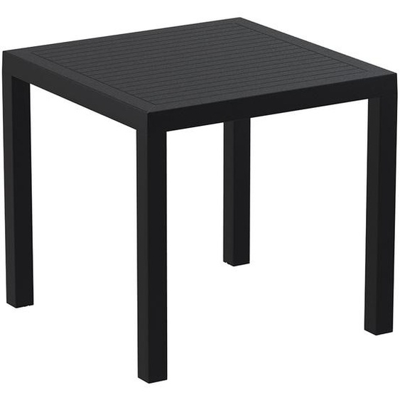 Table de terrasse CANTINA design en matière plastique noire - 80x80 cm
